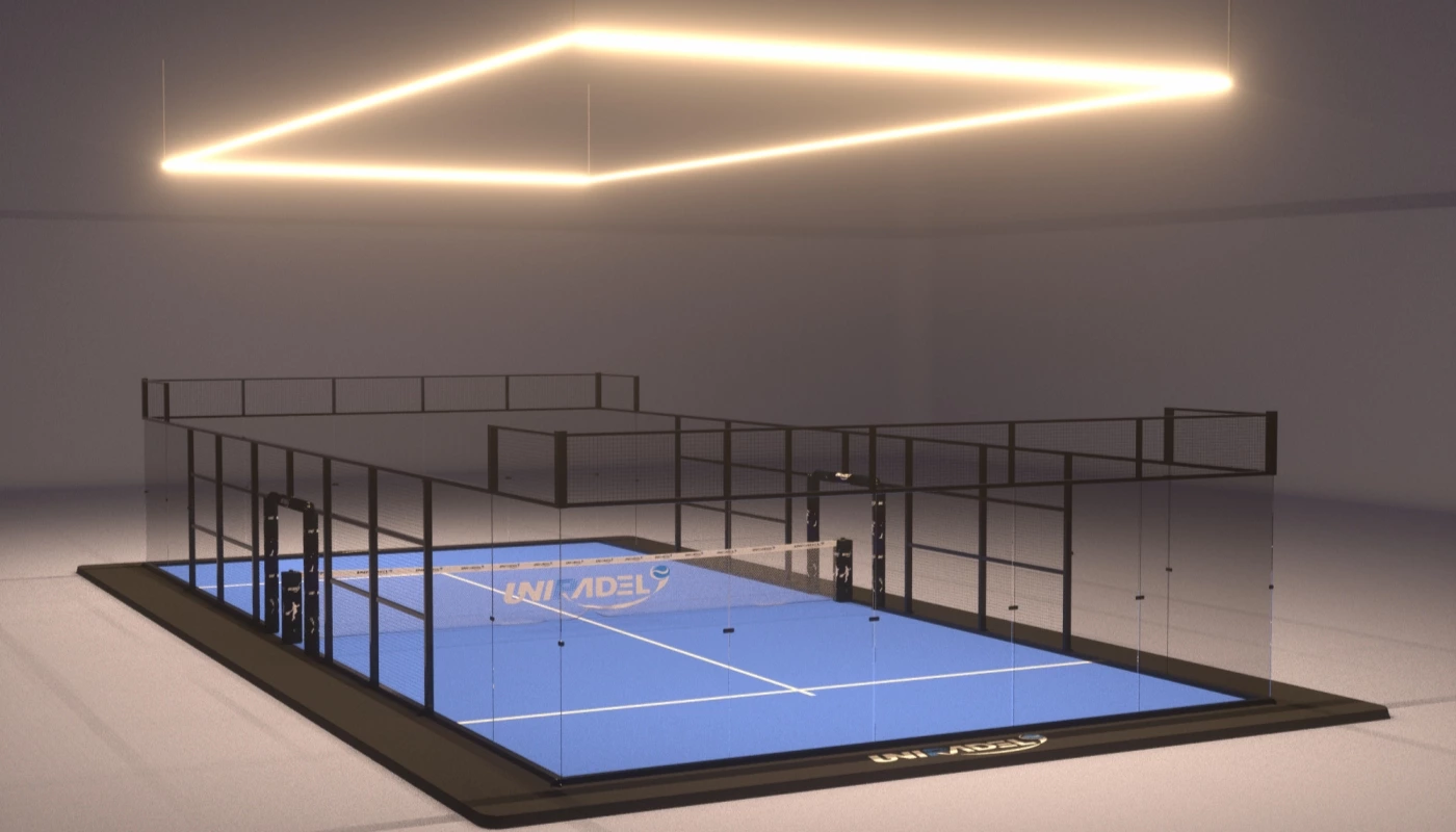 Indoor Padel Court With Linear Light