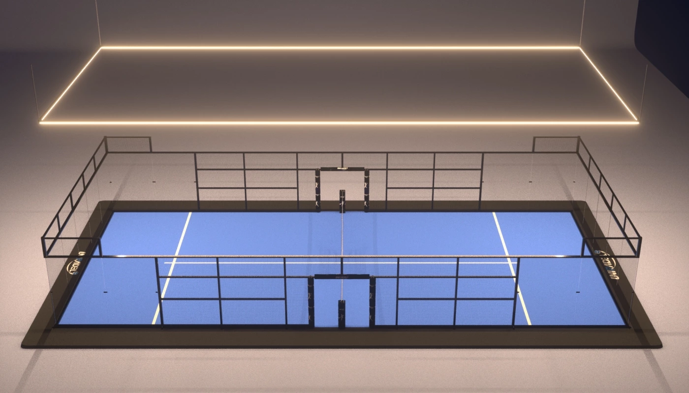 Indoor Padel Court With Linear Light